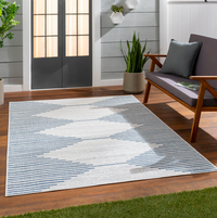 Eagean Blue & White Outdoor Rug