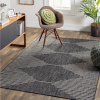 Eagean Charcoal Gray & Cream Outdoor Rug