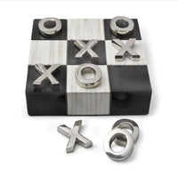 Tic Tac Toe Decorative Bone Flat Board | Bone & Brass