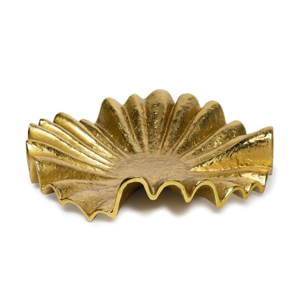 Soleil Ruffled Metal Plate - Bowl Detail | Bone & Brass
