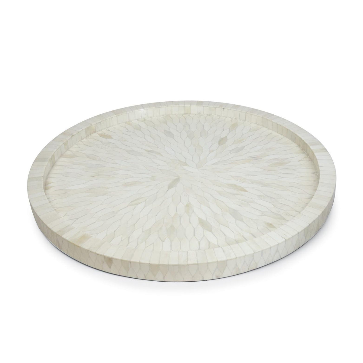 Jullian Round Ivory Bone Tray | Bone & Brass
