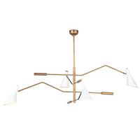 Spyder White & Brass Chandelier | Bone & Brass