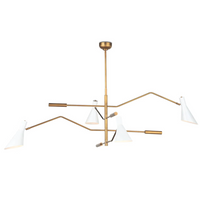 Spyder White & Brass Chandelier