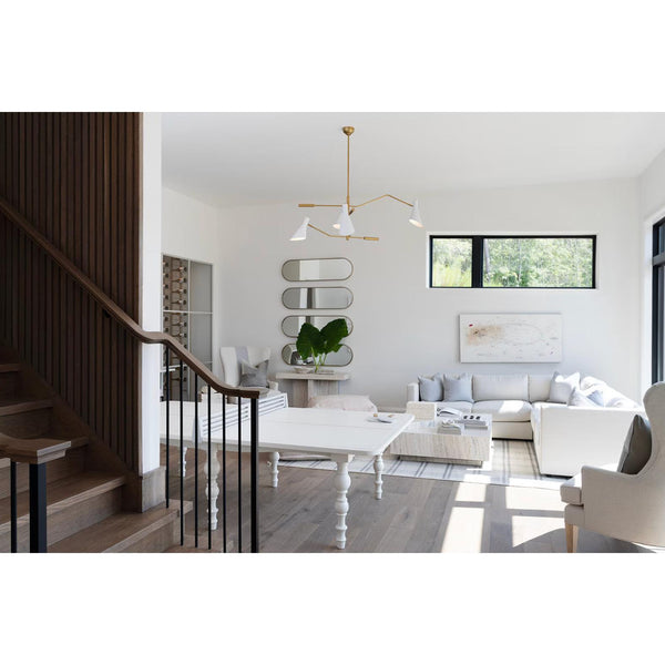 Spyder White & Brass Chandelier - Chandelier Detail | Bone & Brass