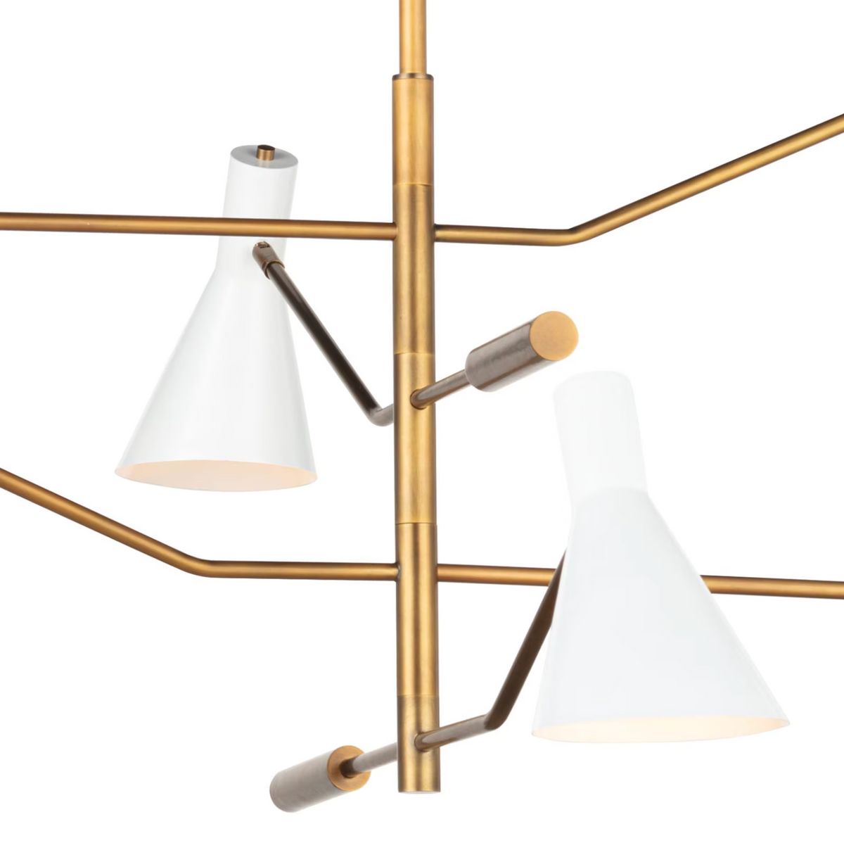 Spyder White & Brass Chandelier