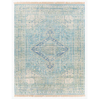 Zainab Sky Blue Hand Woven Rug | Bone & Brass