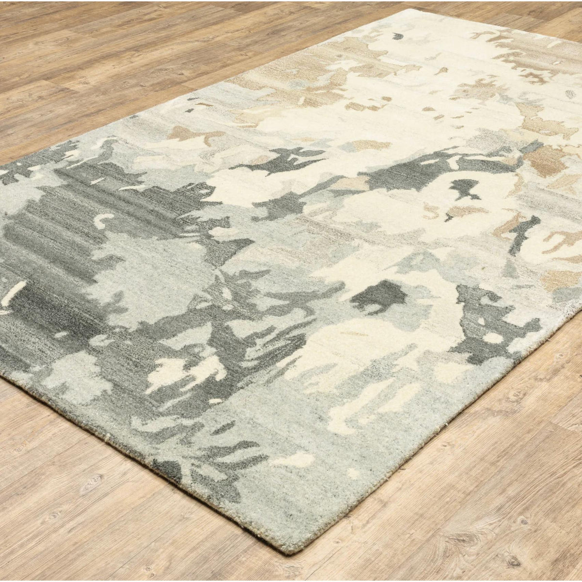 Anastasia Ivory & Grey Contemporary Rug - Rug Detail | Bone & Brass