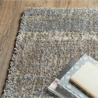 Aspen Grey & Ivory Contemporary Striped Rug - Rug Detail | Bone & Brass
