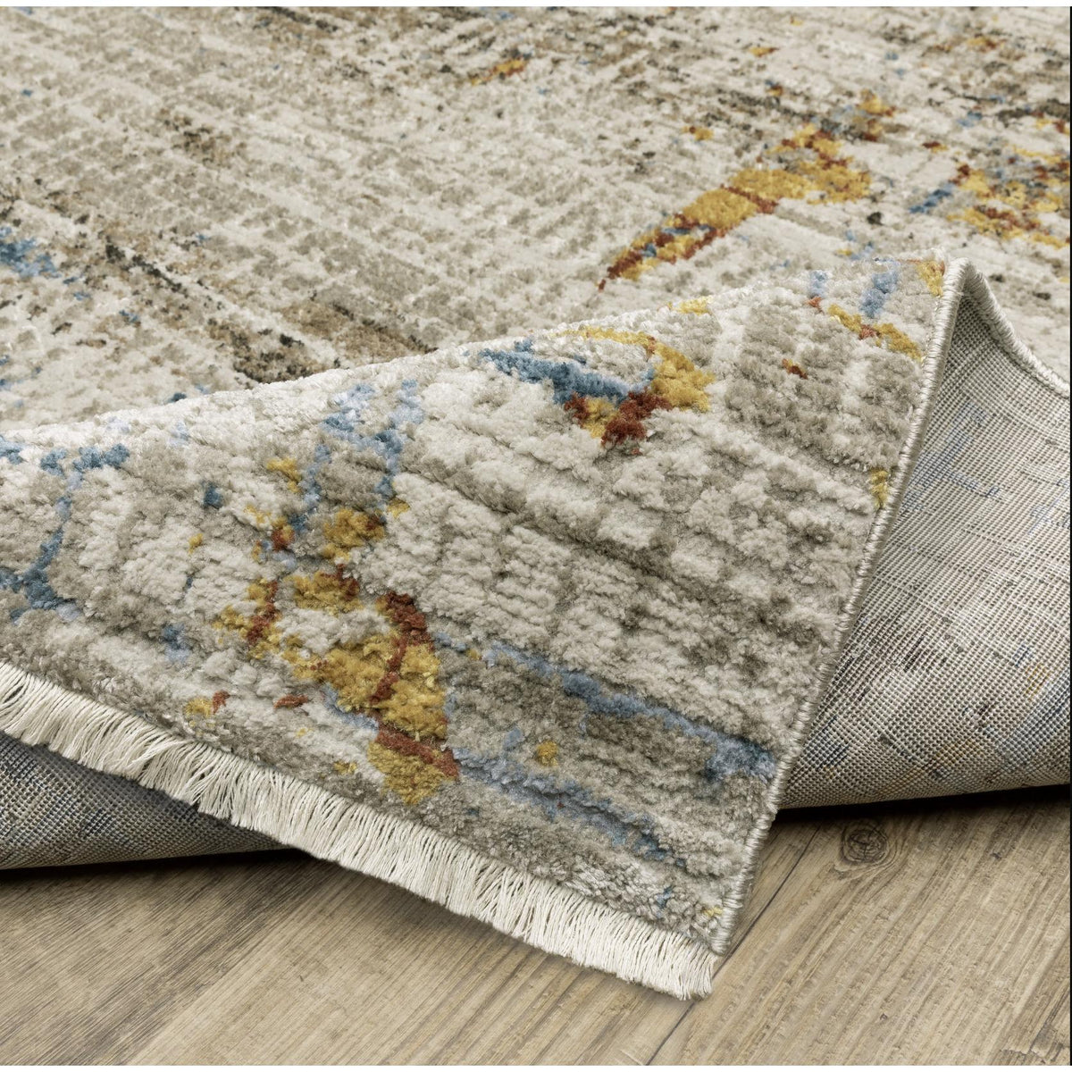 Bauer Beige Multi-Colored Casual Rug - Rug Pattern Detail | Bone & Brass