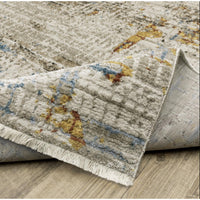 Bauer Beige Multi-Colored Casual Rug - Rug Pattern Detail | Bone & Brass