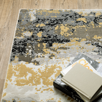 Caravan Beige & Gold Contemporary Rug