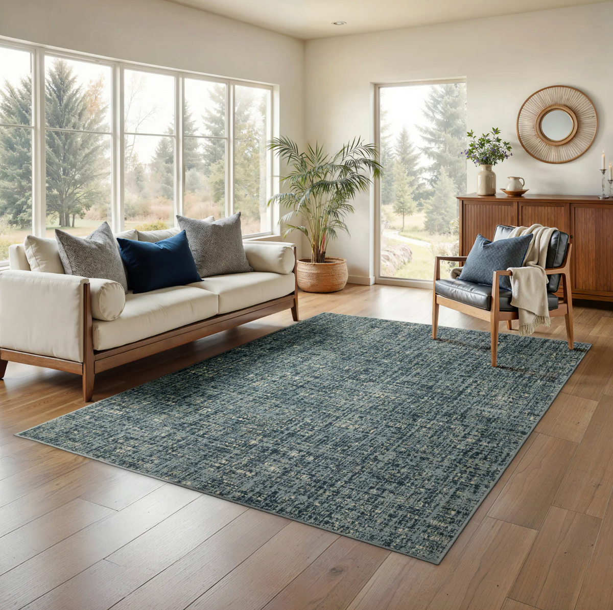 Branson Blue Abstract Rug