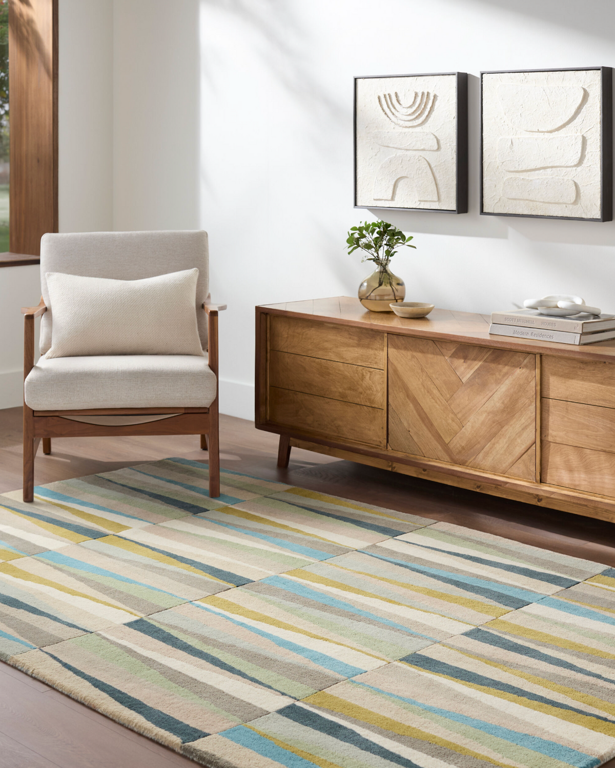 Oasis Geometric Multicolor Wool Rug