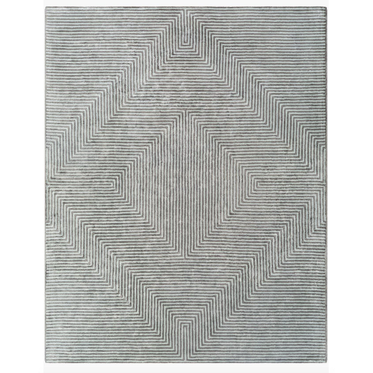Charcoal Grey Striped Rug | Bone & Brass