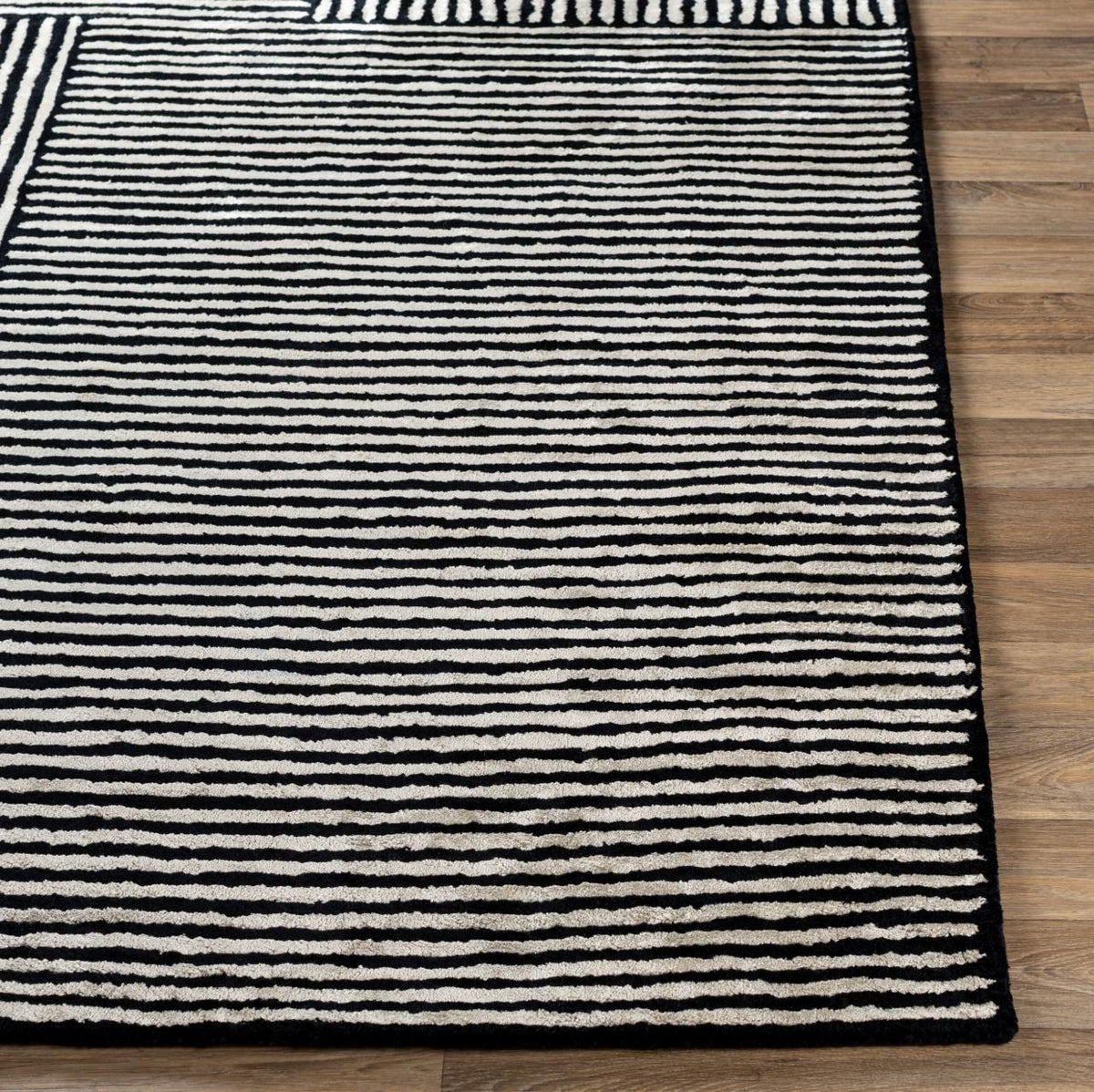 Quartz Black & White Hand Tufted Rug - Rug Pattern Detail | Bone & Brass
