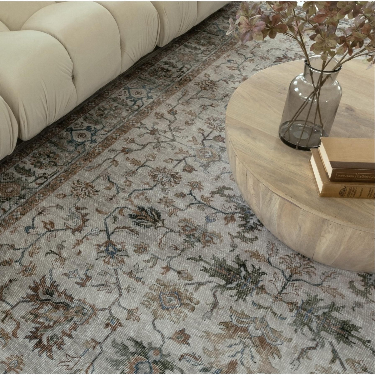 Charleston Ivory & Multi-Color Washable Rug - Rug Detail | Bone & Brass