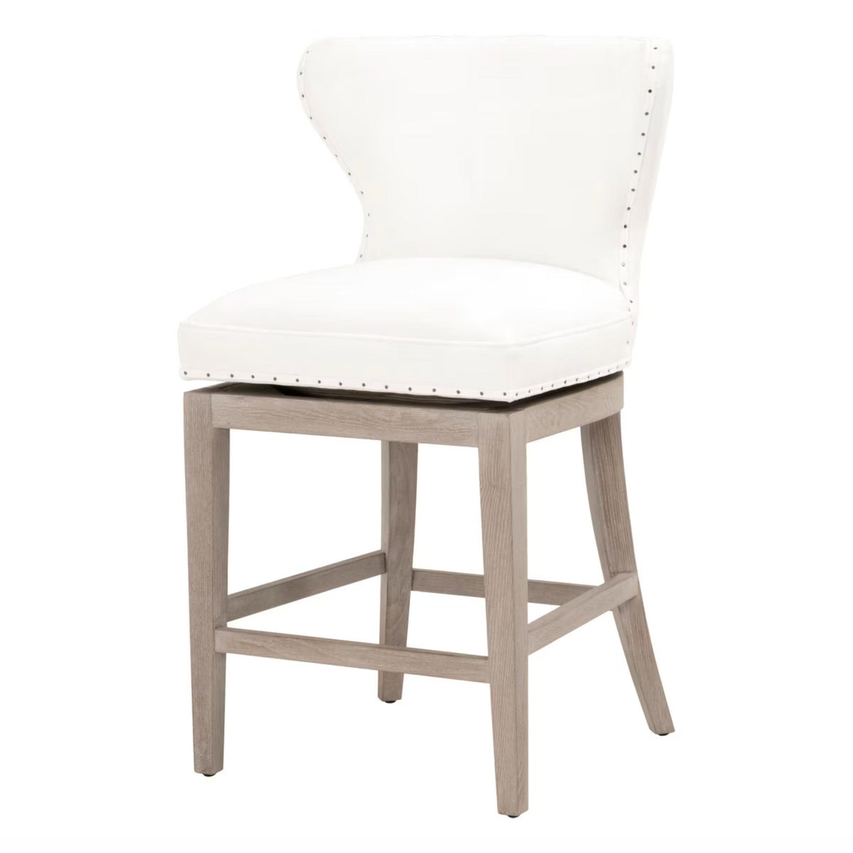 Millie Ivory Swivel Counter Stool | Bone & Brass