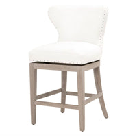 Millie Ivory Swivel Counter Stool | Bone & Brass