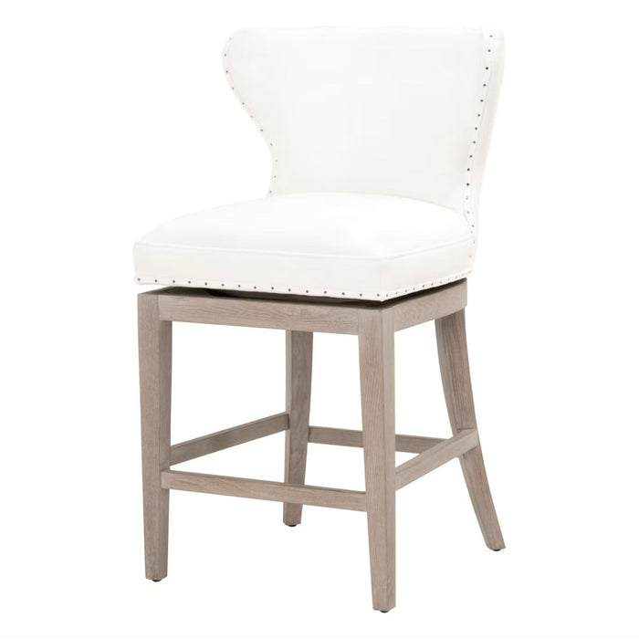 Millie Ivory Swivel Counter Stool | Bone & Brass
