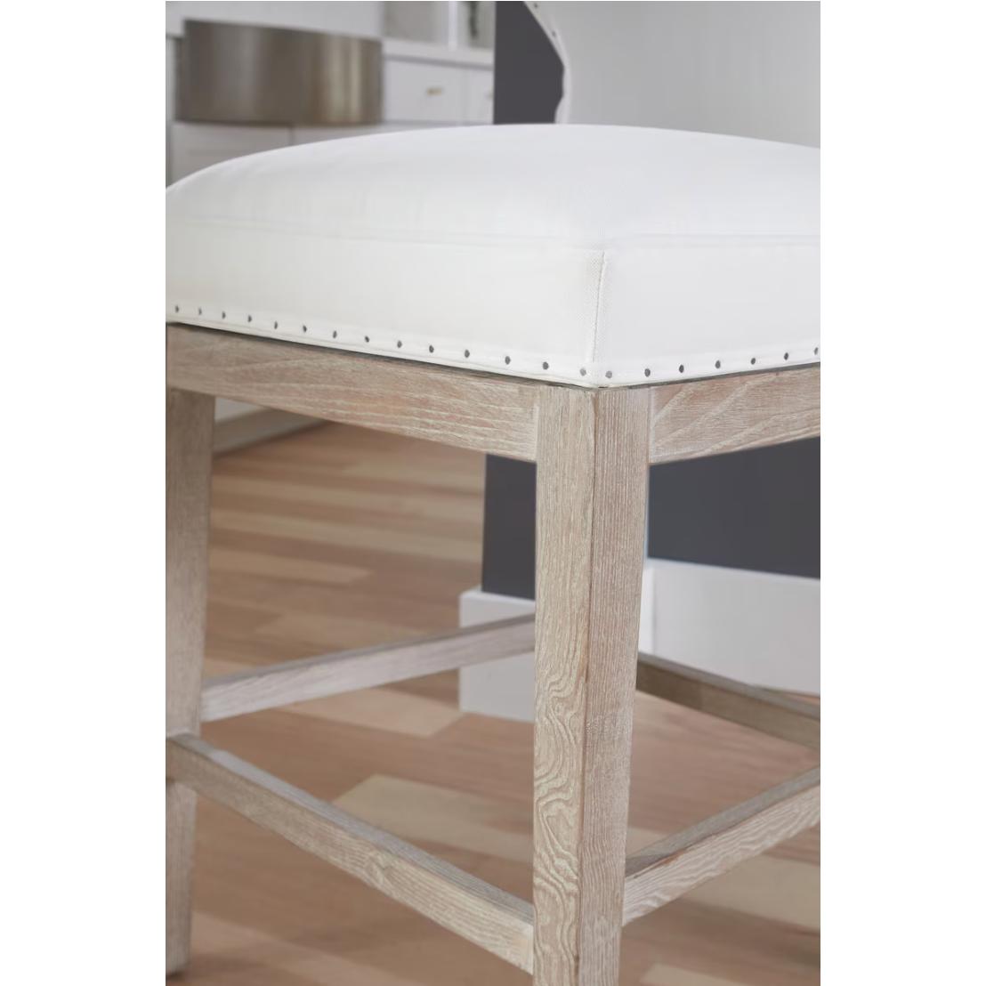 Millie Ivory Swivel Counter Stool - Stool Seat Detail | Bone & Brass