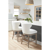 Millie Ivory Swivel Counter Stool - Stool Side View | Bone & Brass