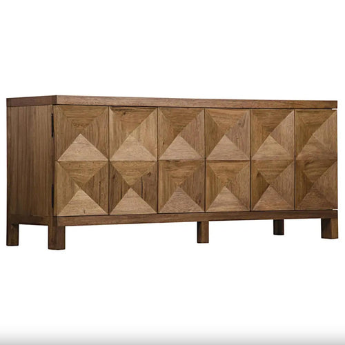 Quadrant 3 Door Sideboard Dark Walnut | Bone & Brass