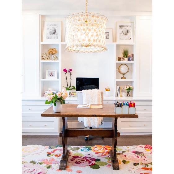 Alice Porcelain Flower Chandelier - Chandelier Installed | Bone & Brass