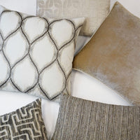 Adina Taupe & Cream Decorative Throw Pillow - Pillow Detail | Bone & Brass