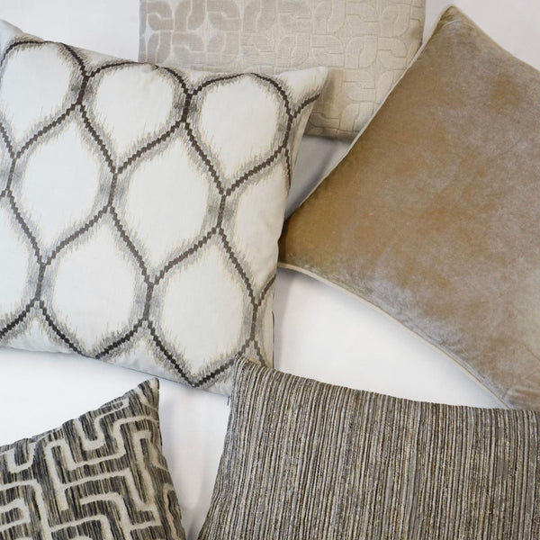 Adina Taupe & Cream Decorative Throw Pillow - Pillow Detail | Bone & Brass