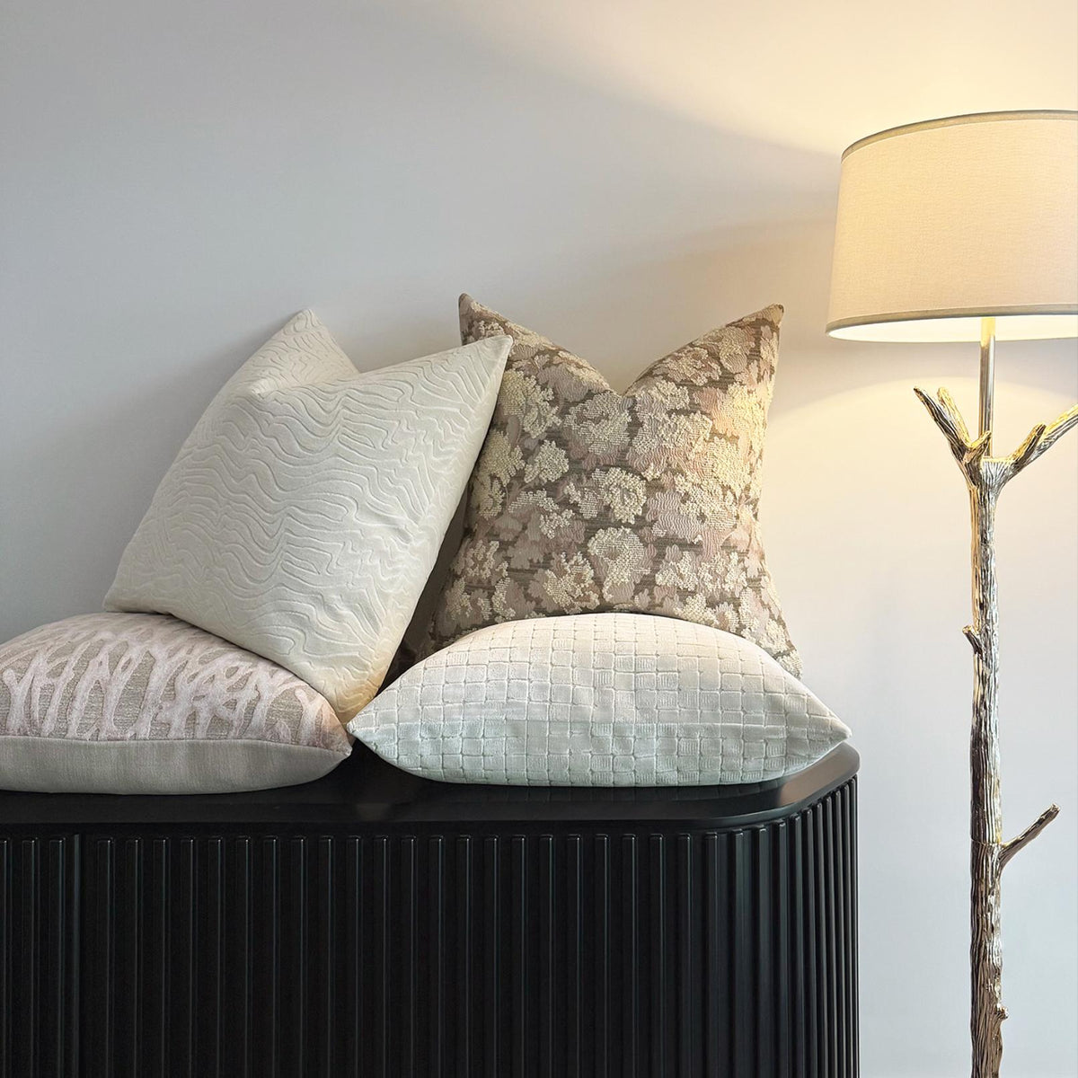 Santoro Cream Decorative Throw Pillow - Pillow Detail | Bone & Brass