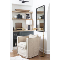 Knox Black Leather Rectangle Mirror - Mirror Frame Detail | Bone & Brass