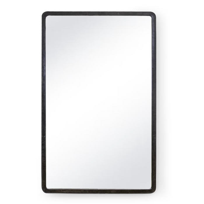 Knox Black Leather Rectangle Mirror