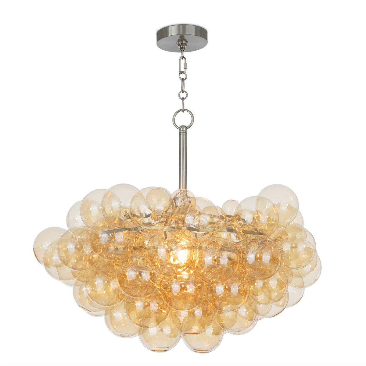 Bubbles Amber Glass Chandelier | Bone & Brass