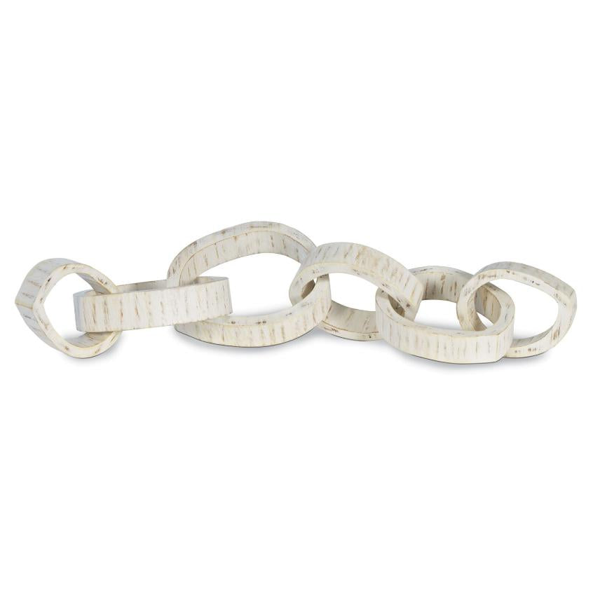 Wooden Links Centerpiece White | Bone & Brass