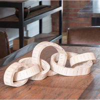Wooden Links Centerpiece White - Detail View | Bone & Brass