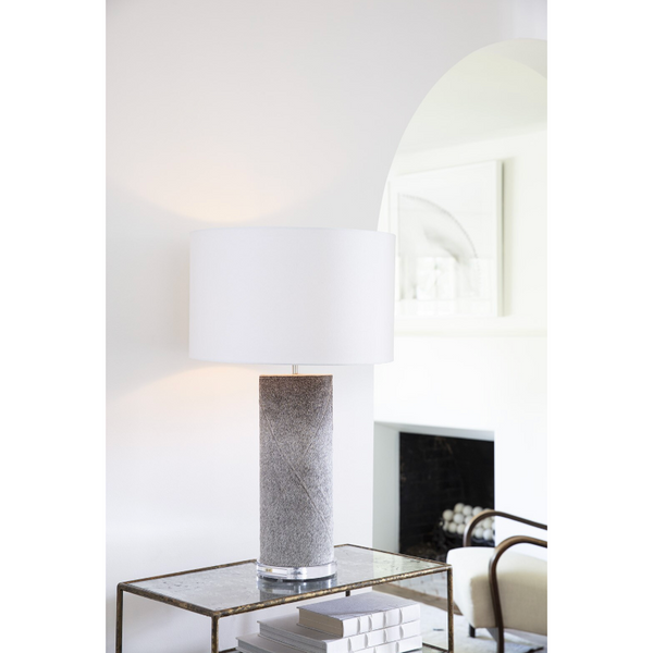 Andres Grey Column Table Lamp