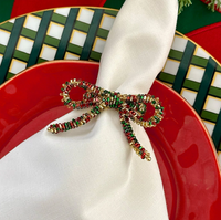 Christmas Bow Napkin Ring, Set of 4