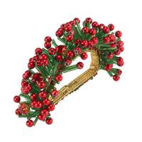 Holly Wreath Napkin Ring, Set 4 | Bone & Brass