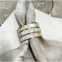 Mother Pearl Napkin Ring, Set 4 - Ring Side View | Bone & Brass