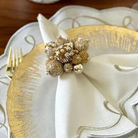 Gala Gold Napkin Ring, Set 4 - Ring Side View | Bone & Brass