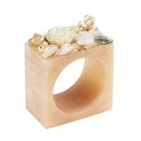 Ivory Petal Napkin Ring | Gold or White, Set 4 | Bone & Brass