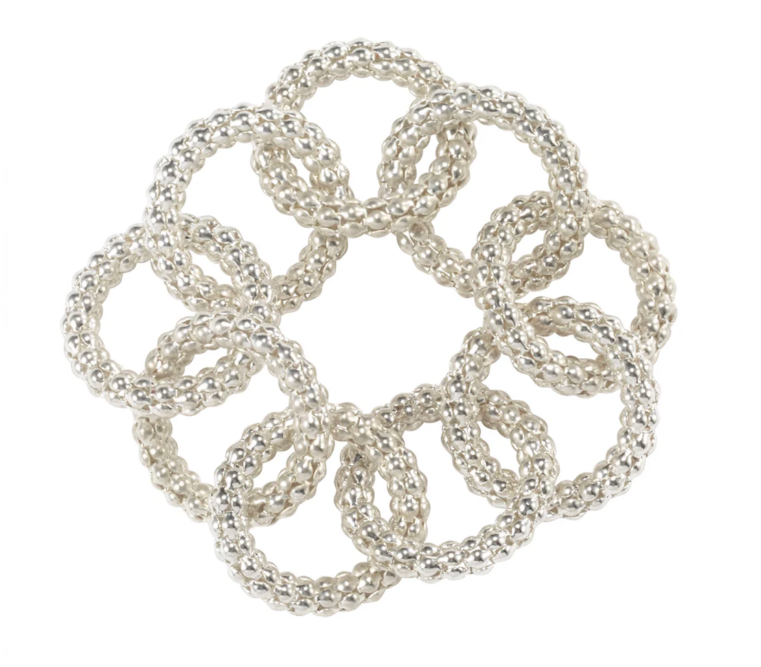 Silver Chains Napkin Ring, Set of 4