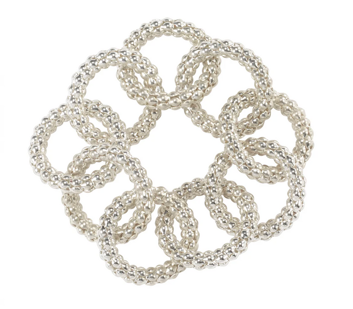 Silver Chains Napkin Ring, Set of 4