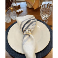 Gold Floating Pearl Napkin Ring, Set 4 - Ring Side View | Bone & Brass