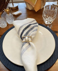 Gold Floating Pearl Napkin Ring, Set of 4