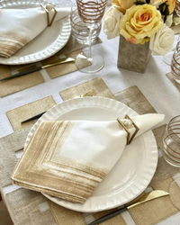 Gold Floating Pearl Napkin Ring, Set of 4