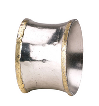 Concave Gold & Silver Napkin Ring, Set of 4