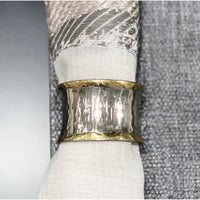 Concave Gold & Silver Napkin Ring, Set 4 - Ring Detail | Bone & Brass