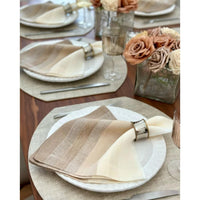 Concave Gold & Silver Napkin Ring, Set 4 - Ring Side View | Bone & Brass