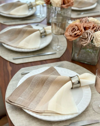 Concave Gold & Silver Napkin Ring, Set of 4